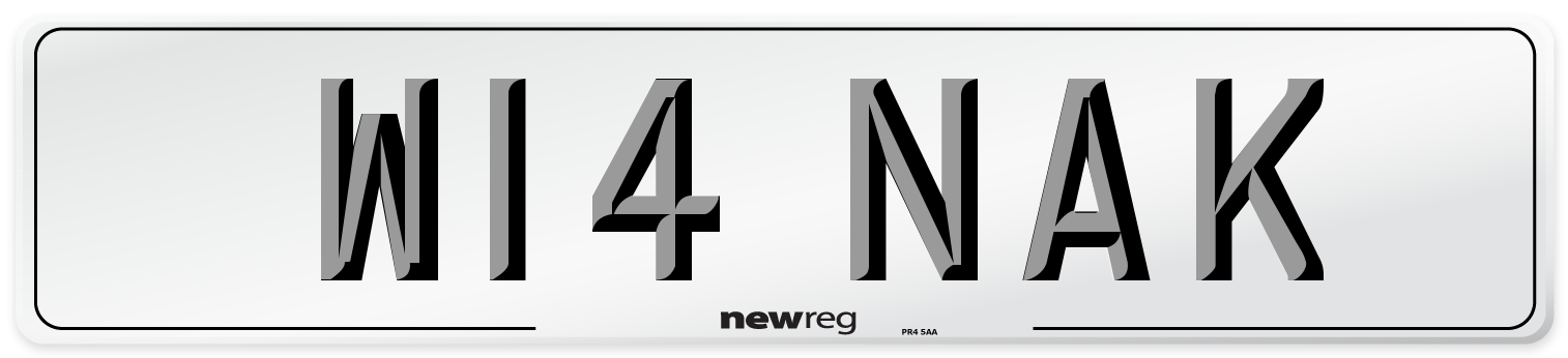 W14 NAK Number Plate from New Reg